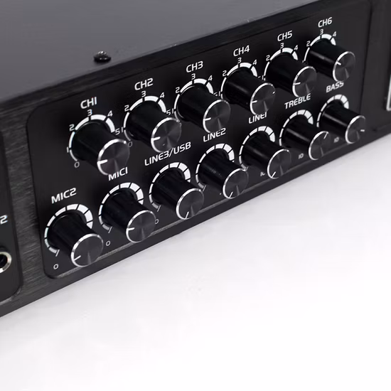 Beschallungsverstärker Bluetooth 6-Zonen-PA-System-Leistungsverstärker mit individueller Lautstärkeregelung